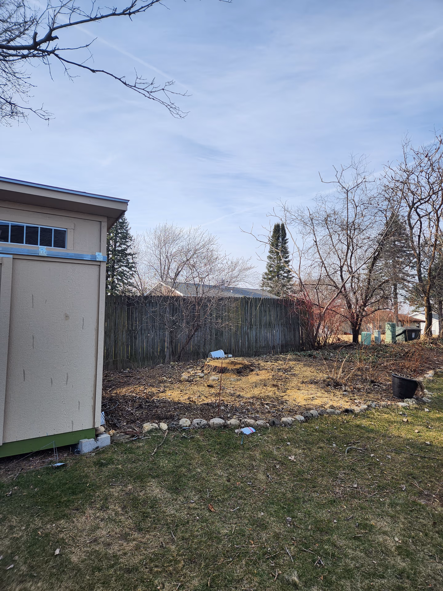 Restored lawn after tree removal and stump grinding in Southern Wisconsin