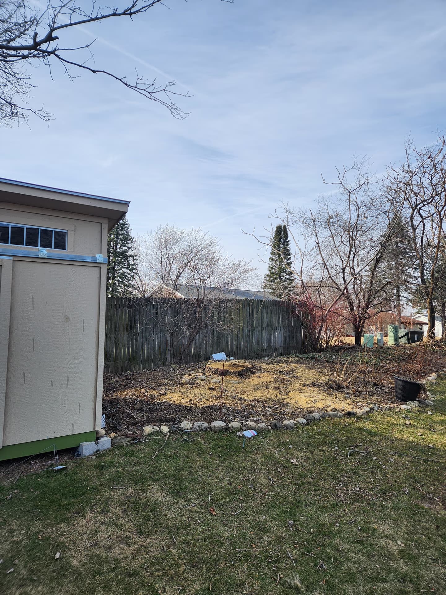 Restored lawn after tree removal and stump grinding in Southern Wisconsin